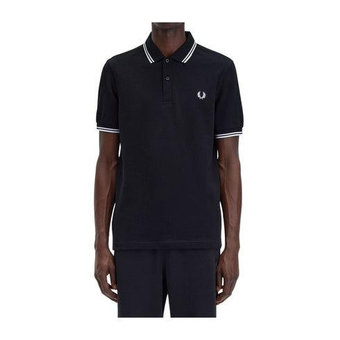 Fred Perry Polo mm Polo Uomo con inserti a contrasto Nero bianco A23-FRED PERRYM3600-350-M - Francavilla Moda